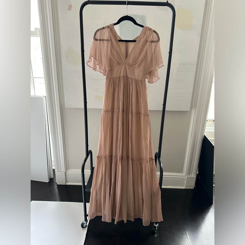 Romantic rose colored twelfth street maxi dress